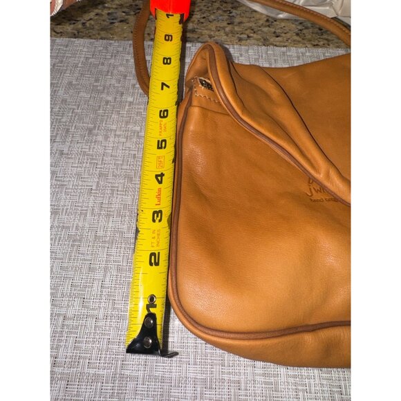 VTG Jwmderr Bend Oregon USA Congac Genuine Soft Leather Crossbody Bag Flap Boho - Picture 4 of 11